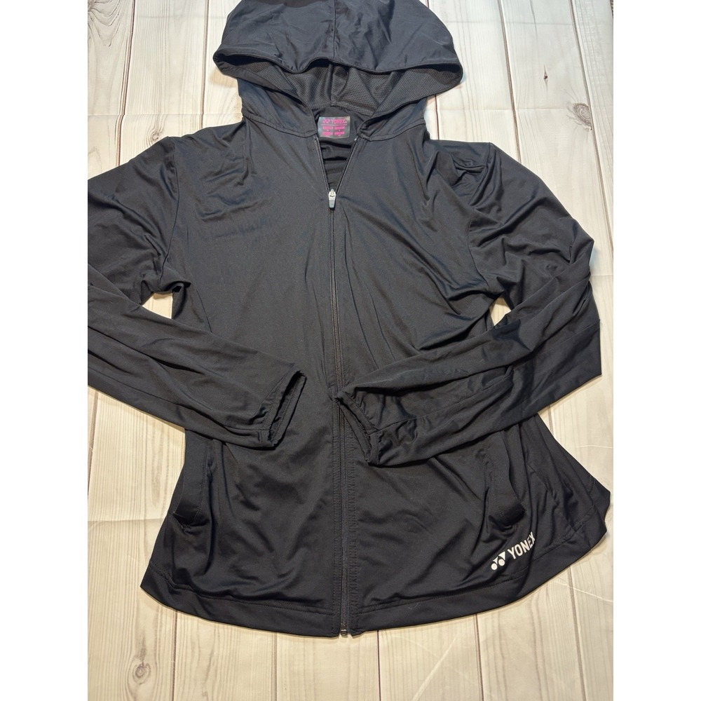 black Yonex women's full-zip athletic hoodie Size Large